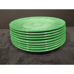 NEW Pier 1 Imports Set of 9 " Capri " Melamine 11” Dinner Plate s Green Stone